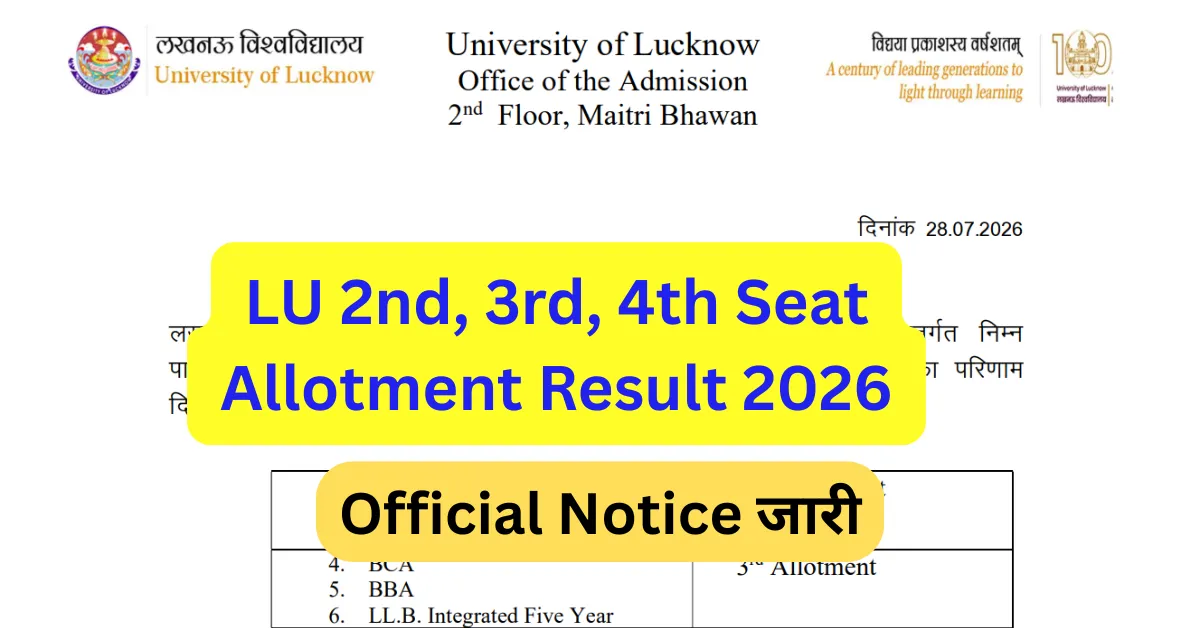 LU 2nd 3rd 4th Seat Allotment Result 2026
